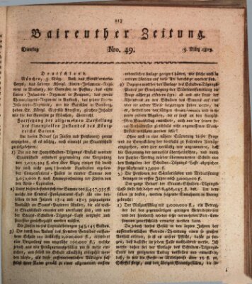 Bayreuther Zeitung Dienstag 9. März 1819