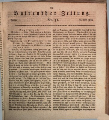 Bayreuther Zeitung Freitag 12. März 1819