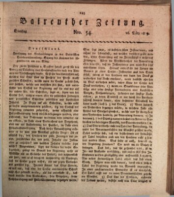 Bayreuther Zeitung Dienstag 16. März 1819