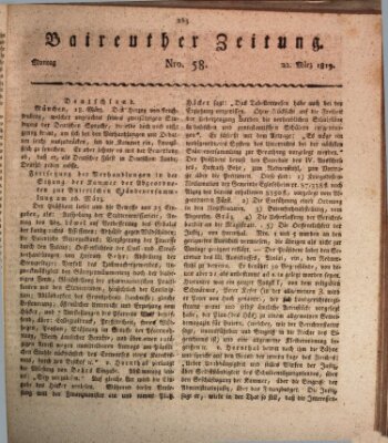 Bayreuther Zeitung Montag 22. März 1819