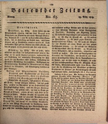 Bayreuther Zeitung Montag 29. März 1819