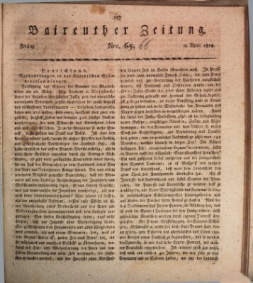 Bayreuther Zeitung Freitag 2. April 1819