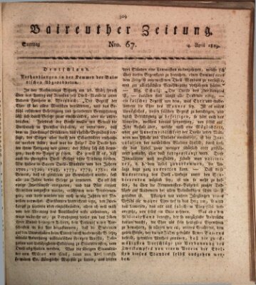 Bayreuther Zeitung Sonntag 4. April 1819
