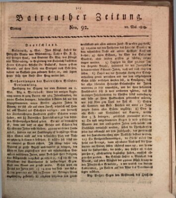 Bayreuther Zeitung Montag 10. Mai 1819