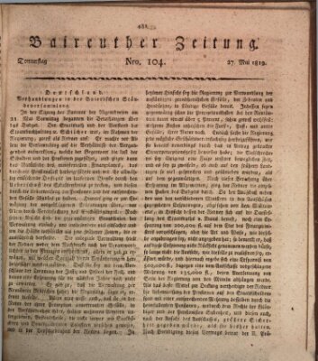 Bayreuther Zeitung Donnerstag 27. Mai 1819