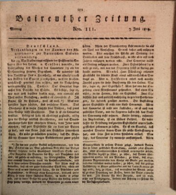 Bayreuther Zeitung Montag 7. Juni 1819