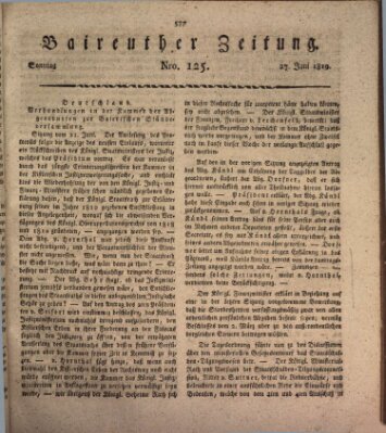 Bayreuther Zeitung Sonntag 27. Juni 1819