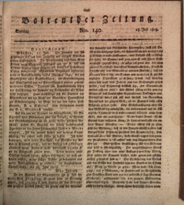 Bayreuther Zeitung Sonntag 18. Juli 1819