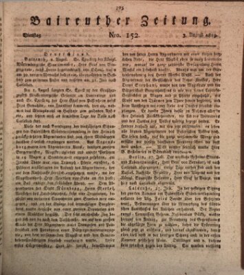 Bayreuther Zeitung Dienstag 3. August 1819