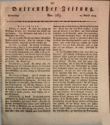 Bayreuther Zeitung Donnerstag 19. August 1819