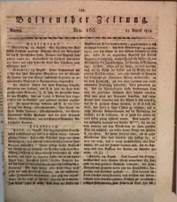 Bayreuther Zeitung Montag 23. August 1819