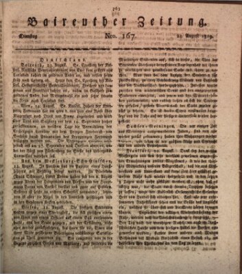 Bayreuther Zeitung Dienstag 24. August 1819