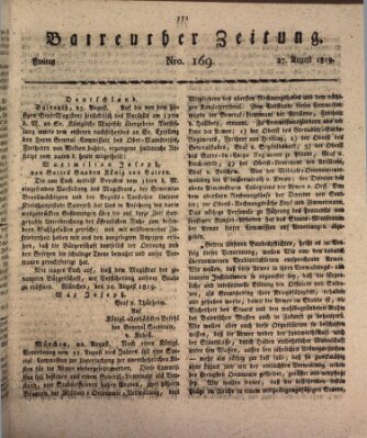 Bayreuther Zeitung Freitag 27. August 1819