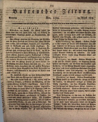 Bayreuther Zeitung Sonntag 29. August 1819