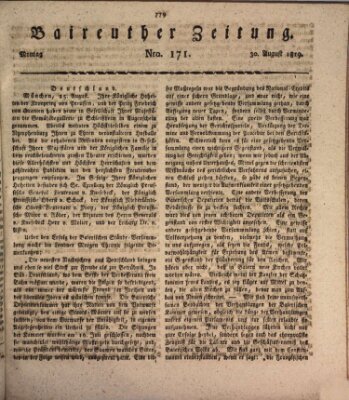 Bayreuther Zeitung Montag 30. August 1819