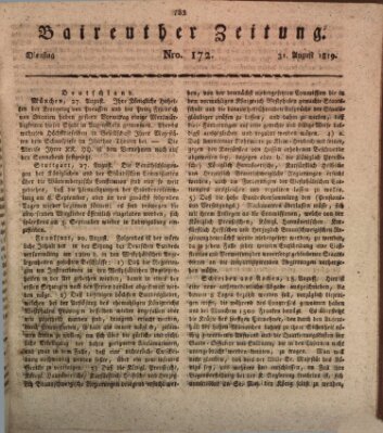 Bayreuther Zeitung Dienstag 31. August 1819