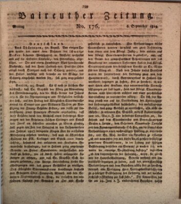 Bayreuther Zeitung Montag 6. September 1819