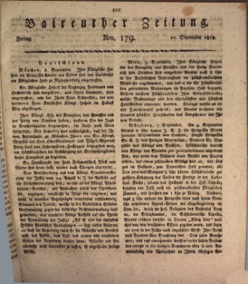 Bayreuther Zeitung Freitag 10. September 1819