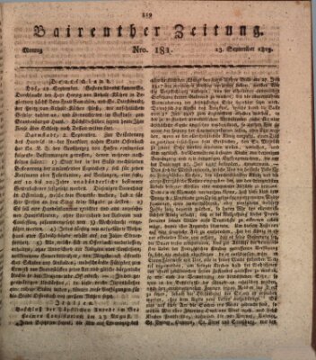 Bayreuther Zeitung Montag 13. September 1819