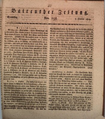 Bayreuther Zeitung Donnerstag 7. Oktober 1819