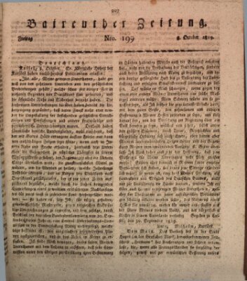 Bayreuther Zeitung Freitag 8. Oktober 1819