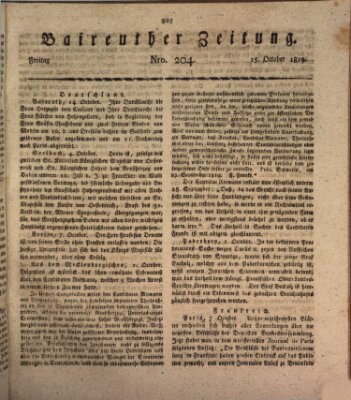 Bayreuther Zeitung Freitag 15. Oktober 1819