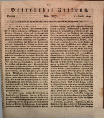 Bayreuther Zeitung Sonntag 17. Oktober 1819