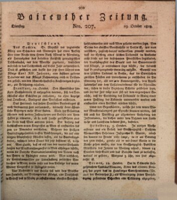 Bayreuther Zeitung Dienstag 19. Oktober 1819