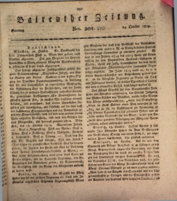 Bayreuther Zeitung Sonntag 24. Oktober 1819