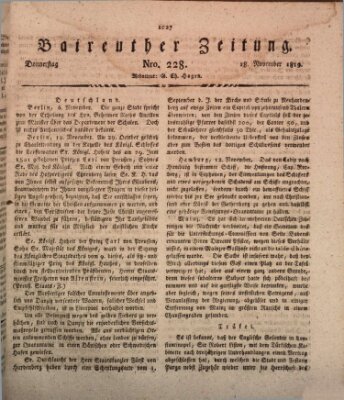 Bayreuther Zeitung Donnerstag 18. November 1819