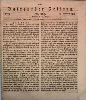 Bayreuther Zeitung Freitag 19. November 1819