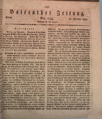 Bayreuther Zeitung Freitag 26. November 1819