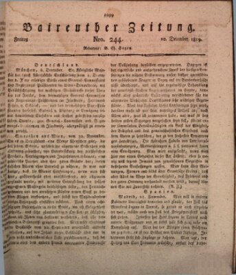 Bayreuther Zeitung Freitag 10. Dezember 1819