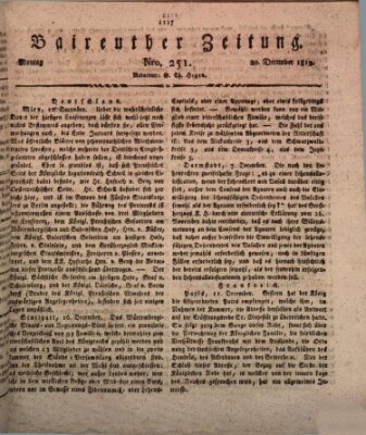 Bayreuther Zeitung Montag 20. Dezember 1819