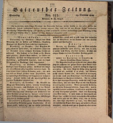 Bayreuther Zeitung Donnerstag 23. Dezember 1819