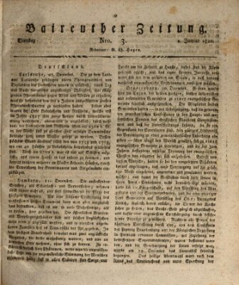 Bayreuther Zeitung Dienstag 4. Januar 1820