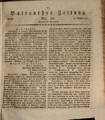 Bayreuther Zeitung Freitag 14. Januar 1820