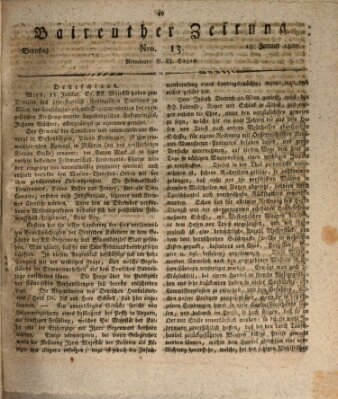 Bayreuther Zeitung Dienstag 18. Januar 1820