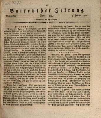 Bayreuther Zeitung Donnerstag 3. Februar 1820