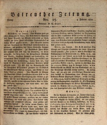 Bayreuther Zeitung Freitag 4. Februar 1820