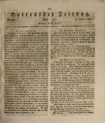 Bayreuther Zeitung Sonntag 13. Februar 1820