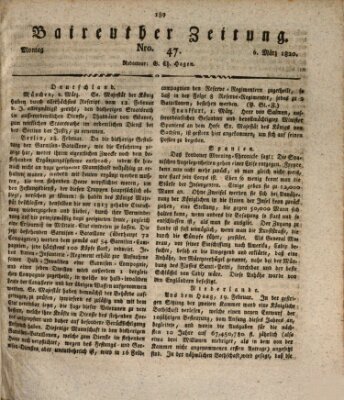 Bayreuther Zeitung Montag 6. März 1820