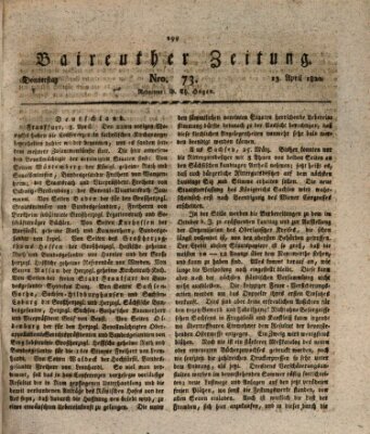 Bayreuther Zeitung Donnerstag 13. April 1820