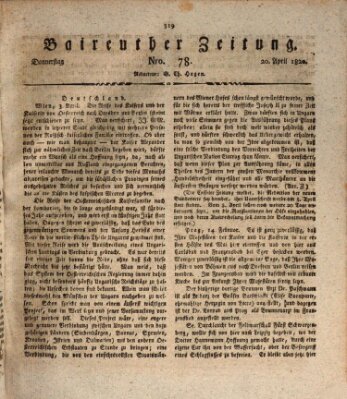 Bayreuther Zeitung Donnerstag 20. April 1820