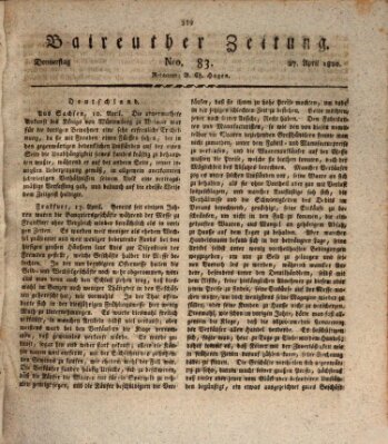 Bayreuther Zeitung Donnerstag 27. April 1820