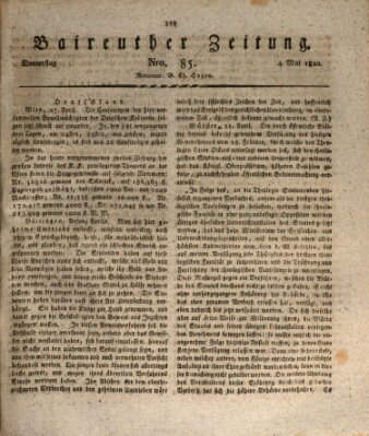 Bayreuther Zeitung Donnerstag 4. Mai 1820