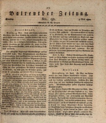 Bayreuther Zeitung Dienstag 9. Mai 1820