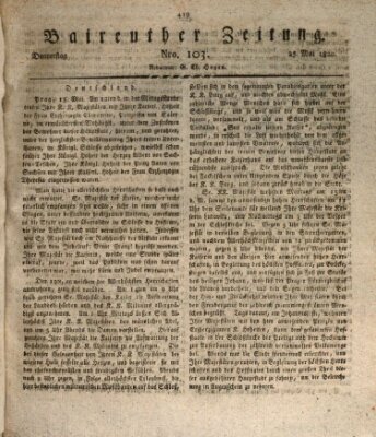 Bayreuther Zeitung Donnerstag 25. Mai 1820