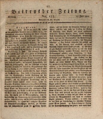 Bayreuther Zeitung Sonntag 11. Juni 1820