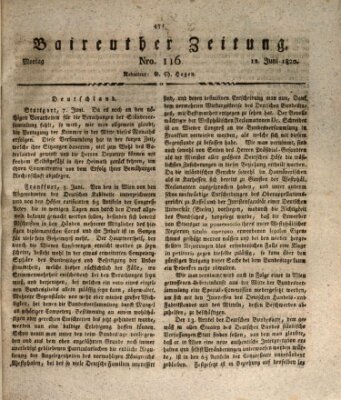 Bayreuther Zeitung Montag 12. Juni 1820